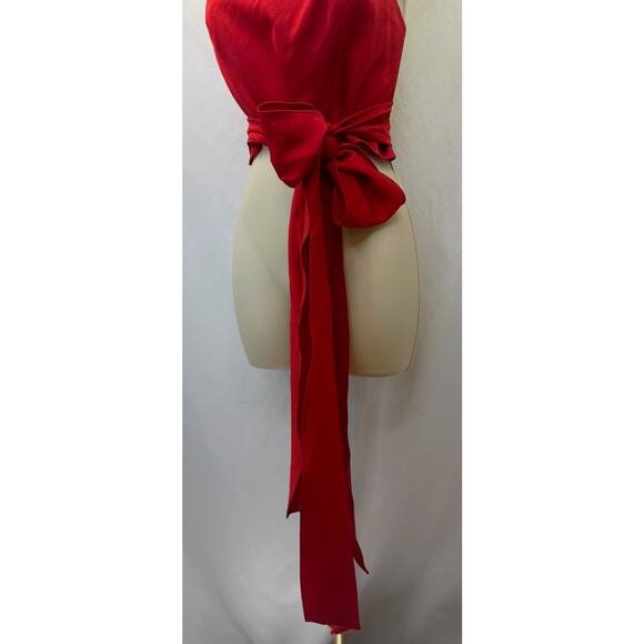 🔥 Ramy Brook Red Wrap Corset Top Sz 6 | Holiday Baddie Energy 💋 NWT - Picture 2 of 15